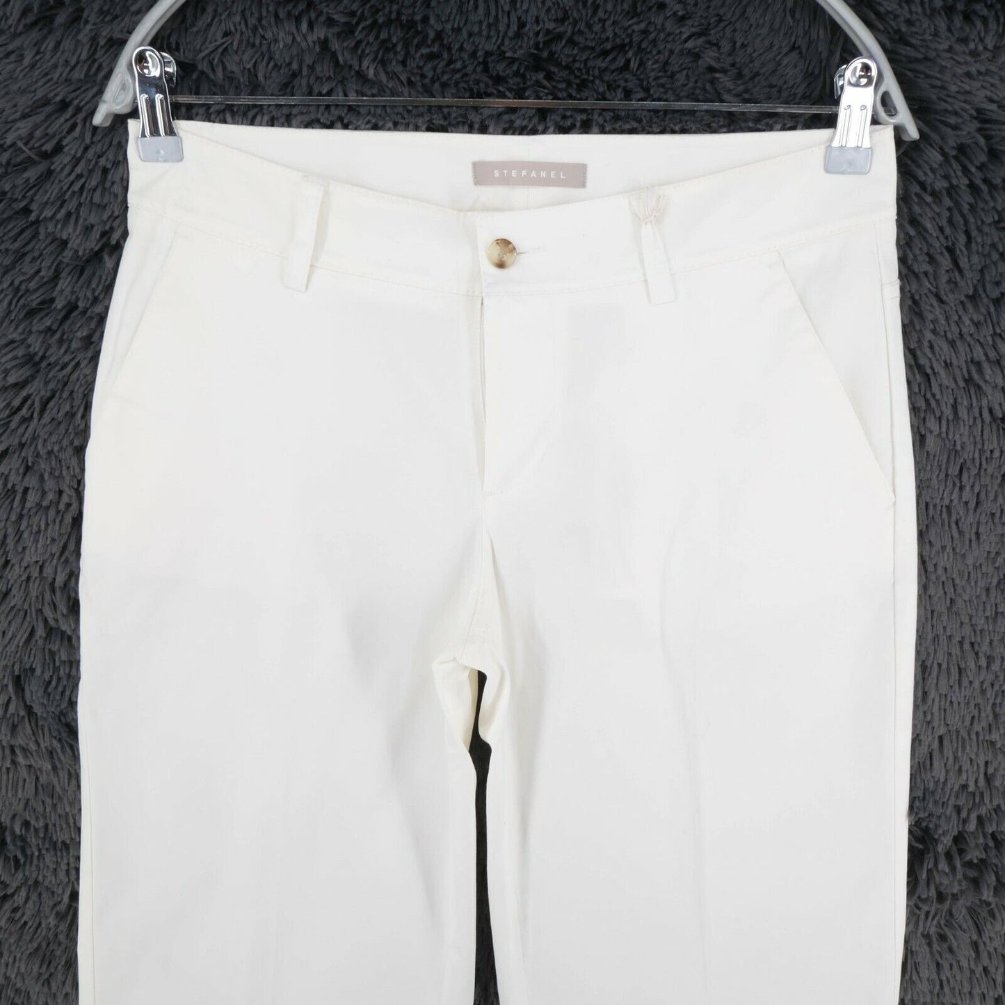 STEFANEL White Stretch Pants Size EU 34 36 38 40 UK 6 8 10 12 US 4 6 8 10