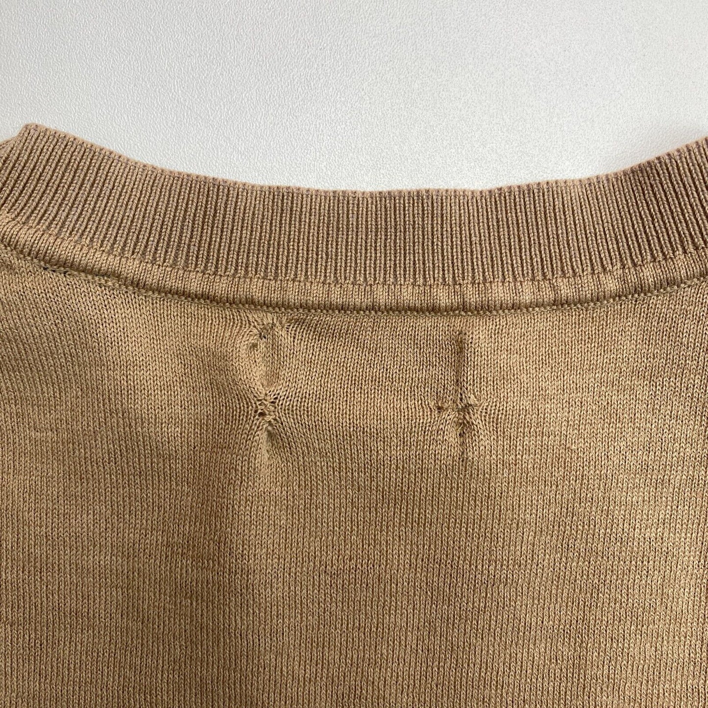 GANT Women Brown Cotton Cashmere Crew Neck Jumper Sweater Size XS