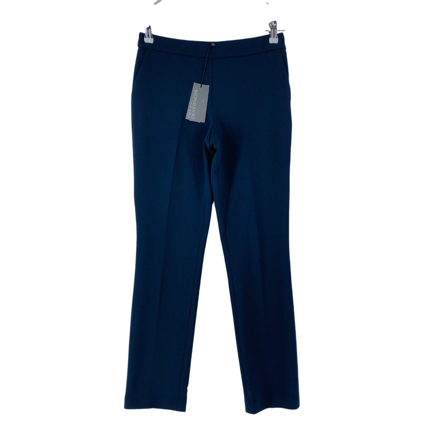 DEVERNOIS Women Dark Blue Slim Fit Trousers Size EUR 38 UK 10 W28