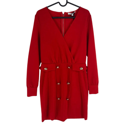 MORGAN DE TOI Women Red Long Sleeves Dress Size EU 38 UK 10 US 10