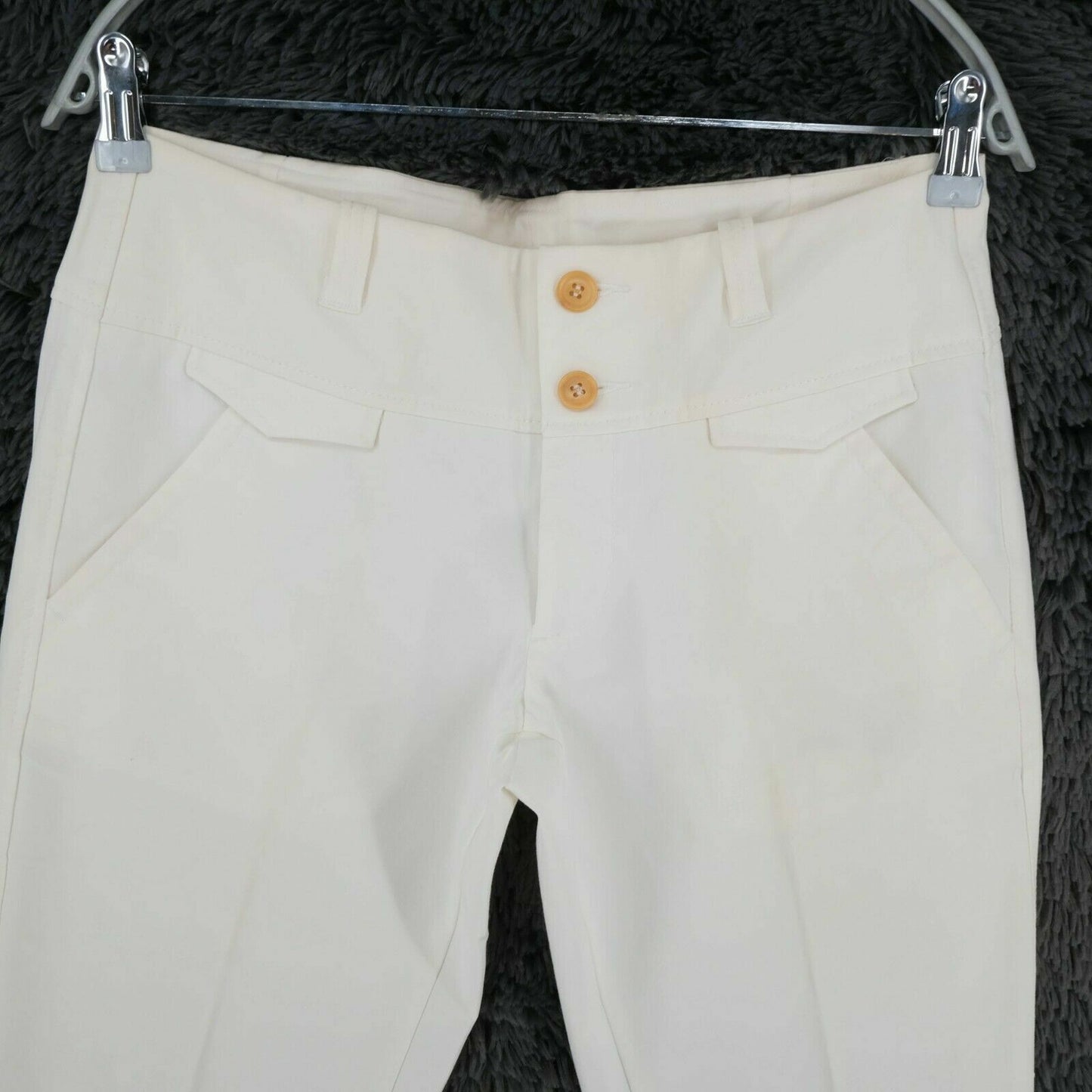 STEFANEL Pantalon Capri Chino Stretch Blanc Taille EU 38 40 UK 8 10 US 6 8