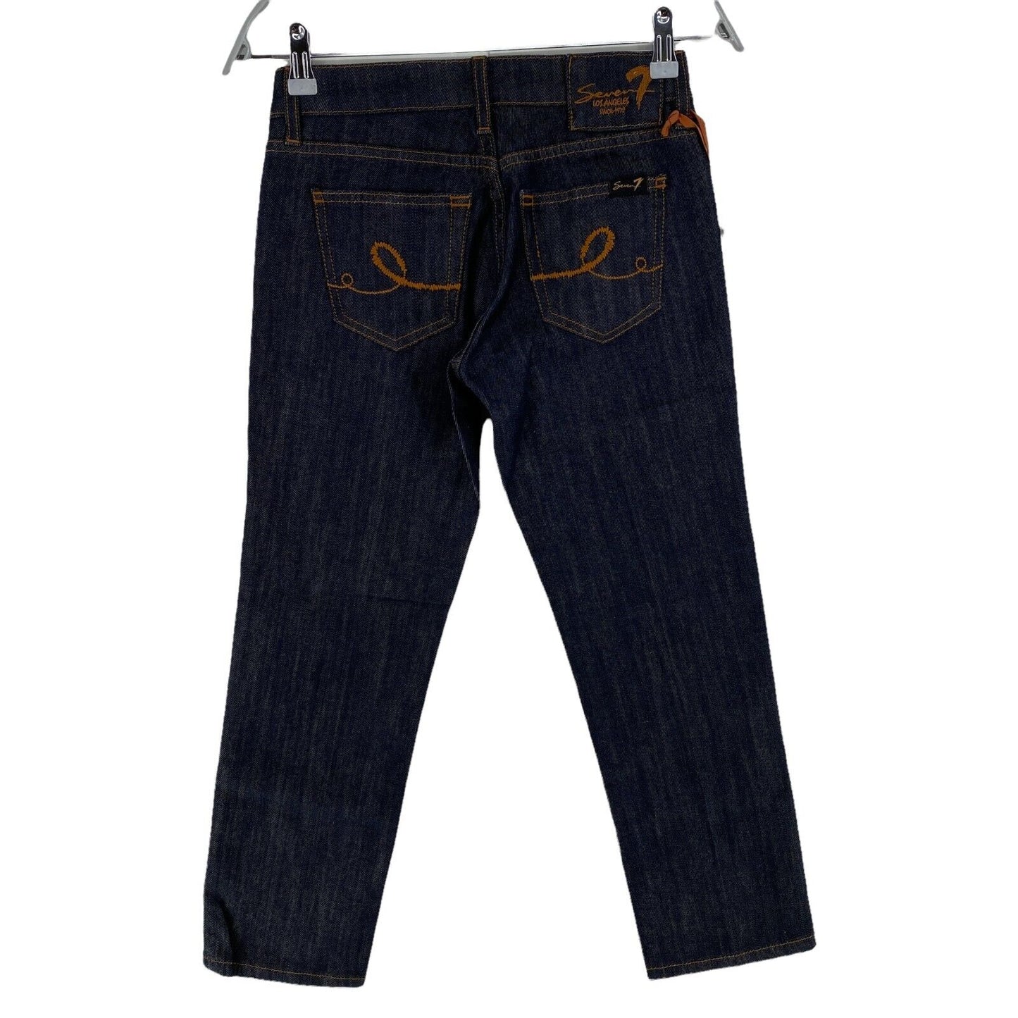 UVP €140 Seven7 Marineblaue Capri-Jeans aus Baumwollmischung, Regular Fit, Größe 24 W26