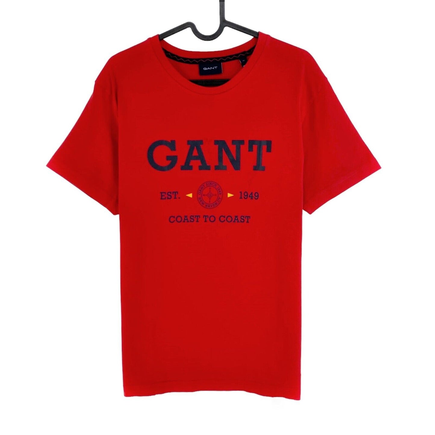 GANT T-Shirt mit Rundhalsausschnitt, nautisch, Rot, Größe M