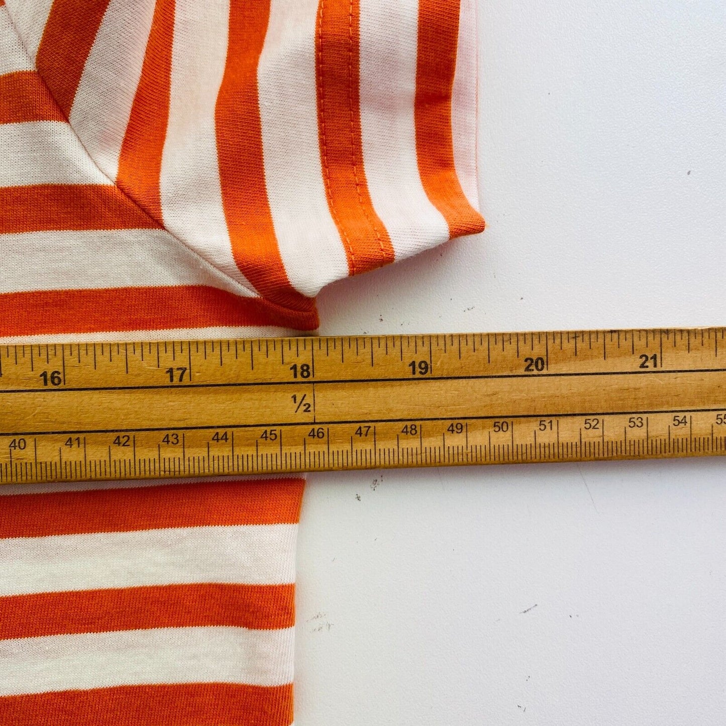 GANT Women Orange Icon G Striped Crew Neck T Shirt Size S