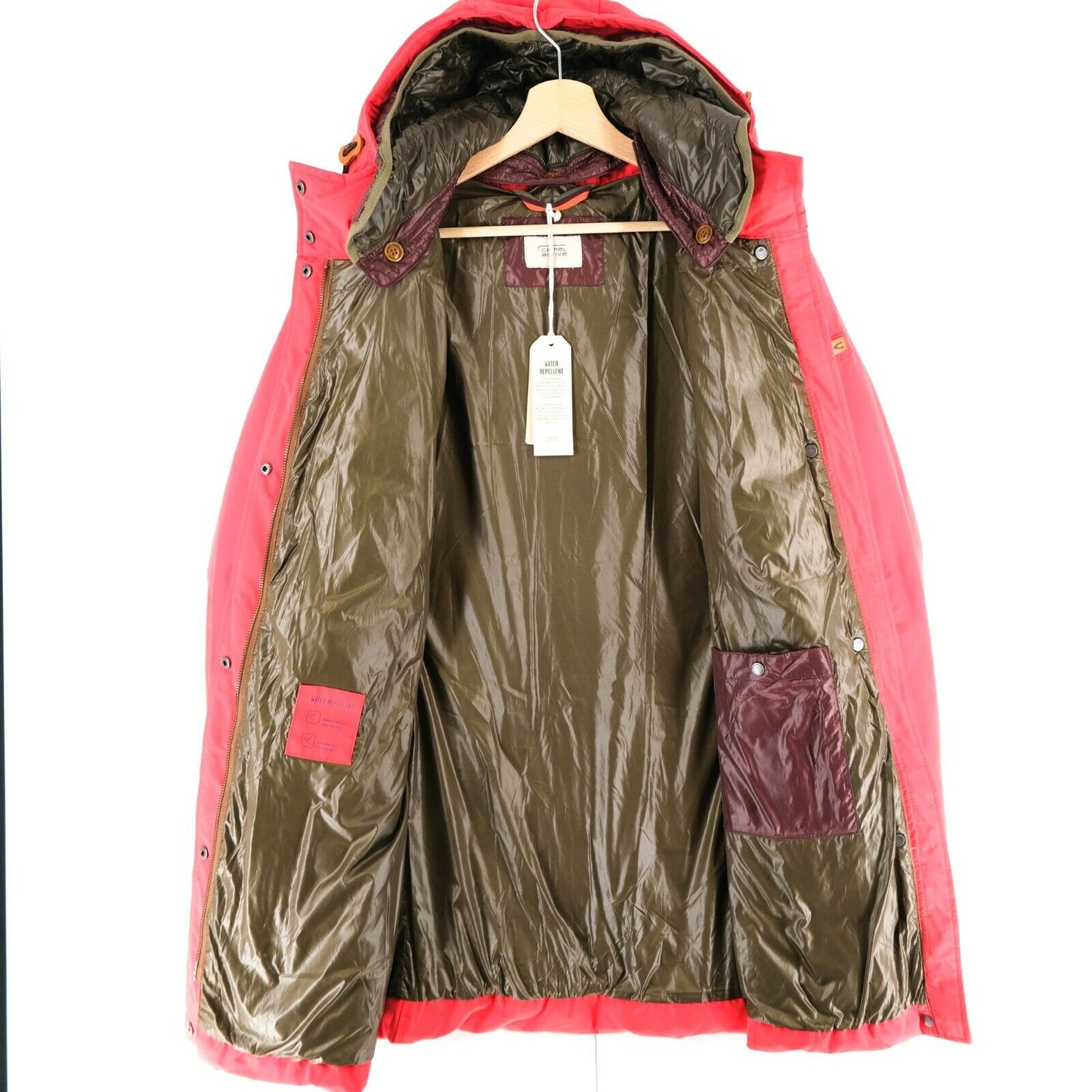 RRP €325 Camel Active Red Water Repellent Parka Jacket Size 44 / Small