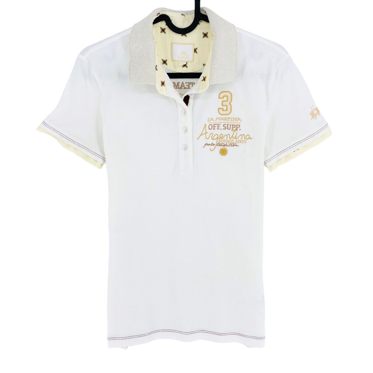 LA MARTINA Polo Blanc Manches Courtes Taille 2 / S