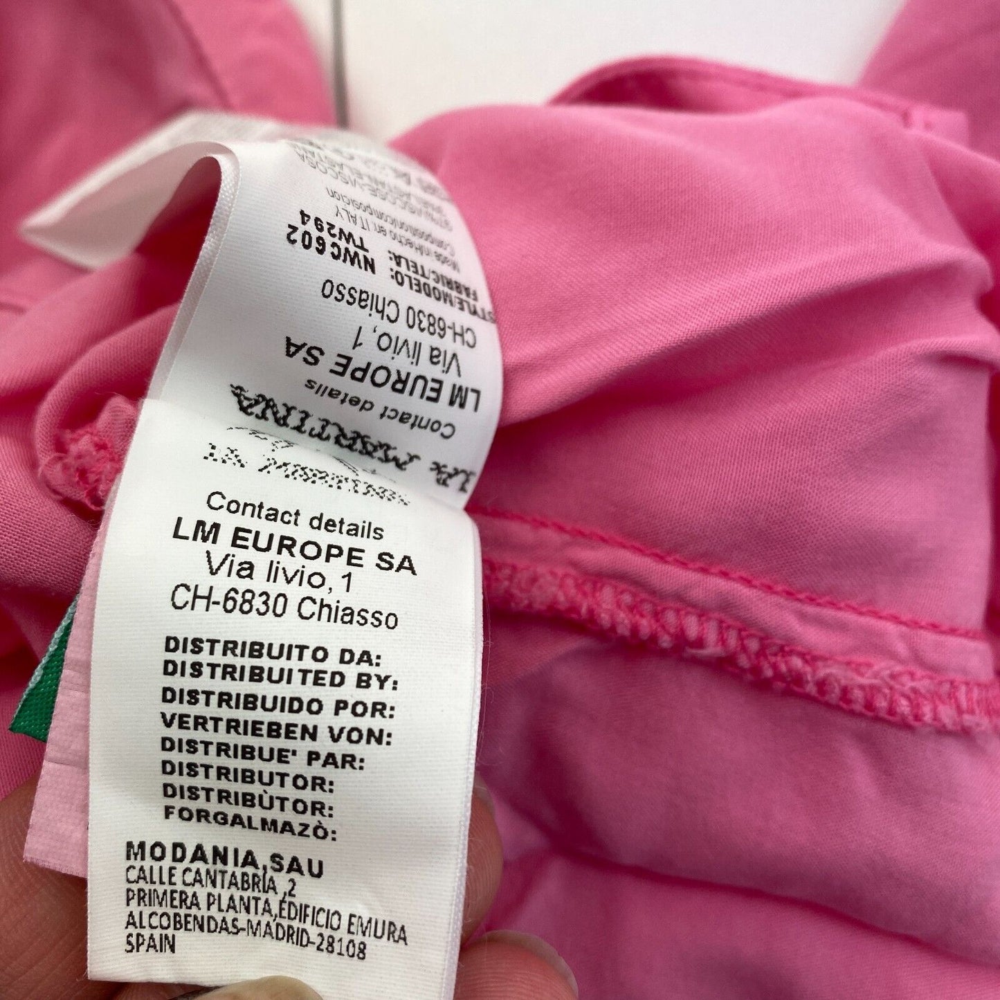 LA MARTINA Chemise Manches Longues en Sergé de Viscose Rose Taille 4 / L