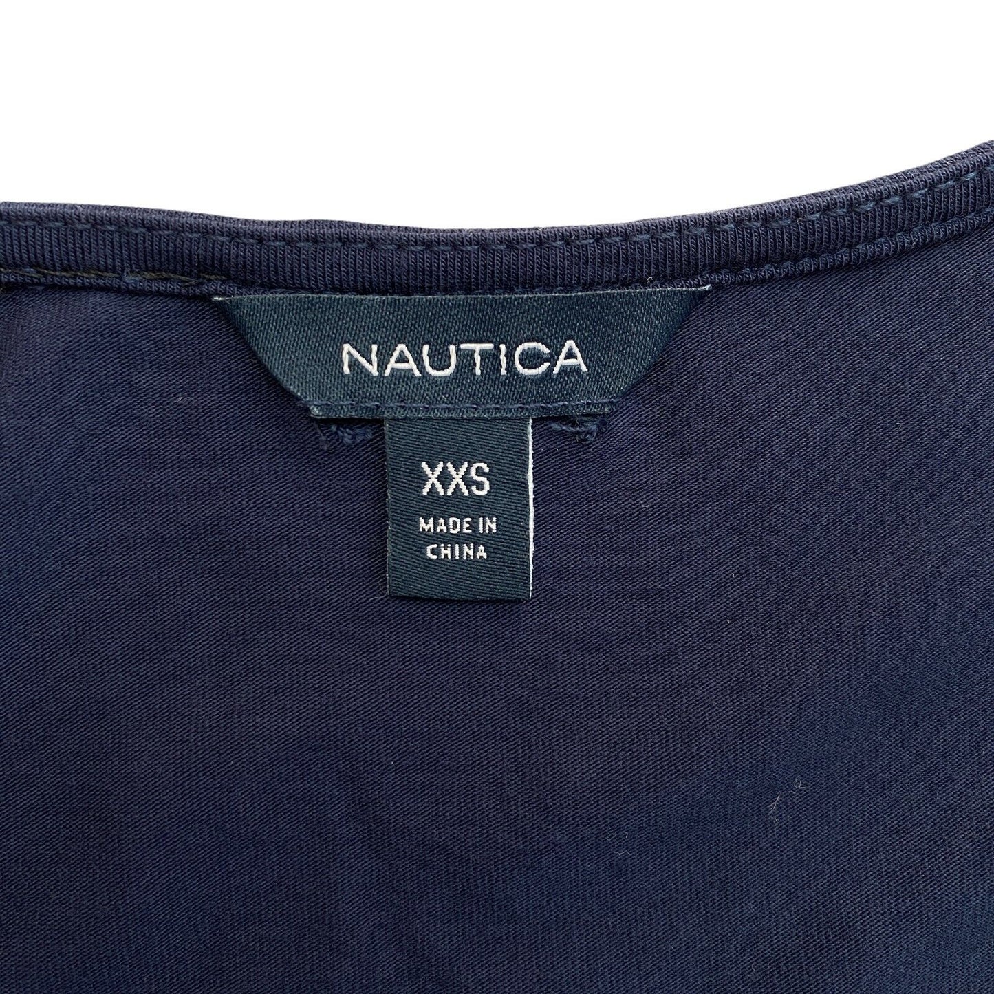 NAUTICA Navy Blue A Line V Neck Dress Size 2XS XXS