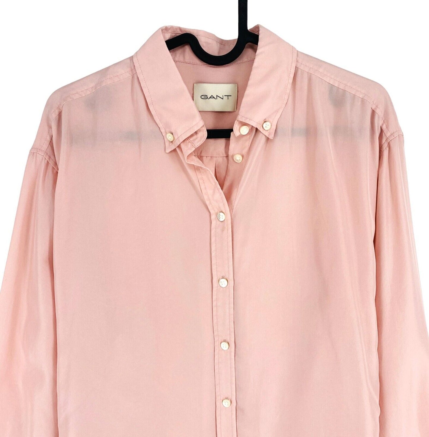 GANT Women Light Pink 100% Silk Long Sleeves Shirt Size EU 38 UK 10 US 8