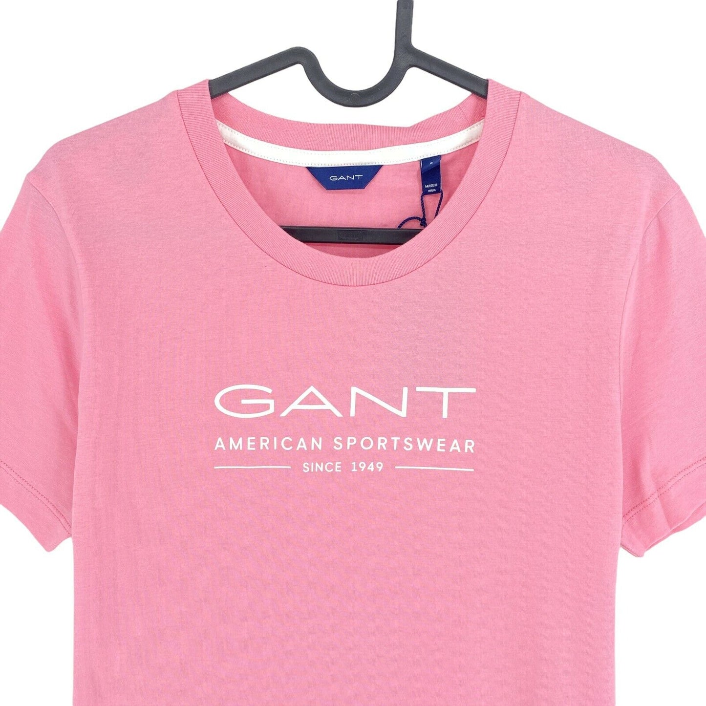 GANT Pink MD Summer Logo Crew Neck T Shirt Top Size S