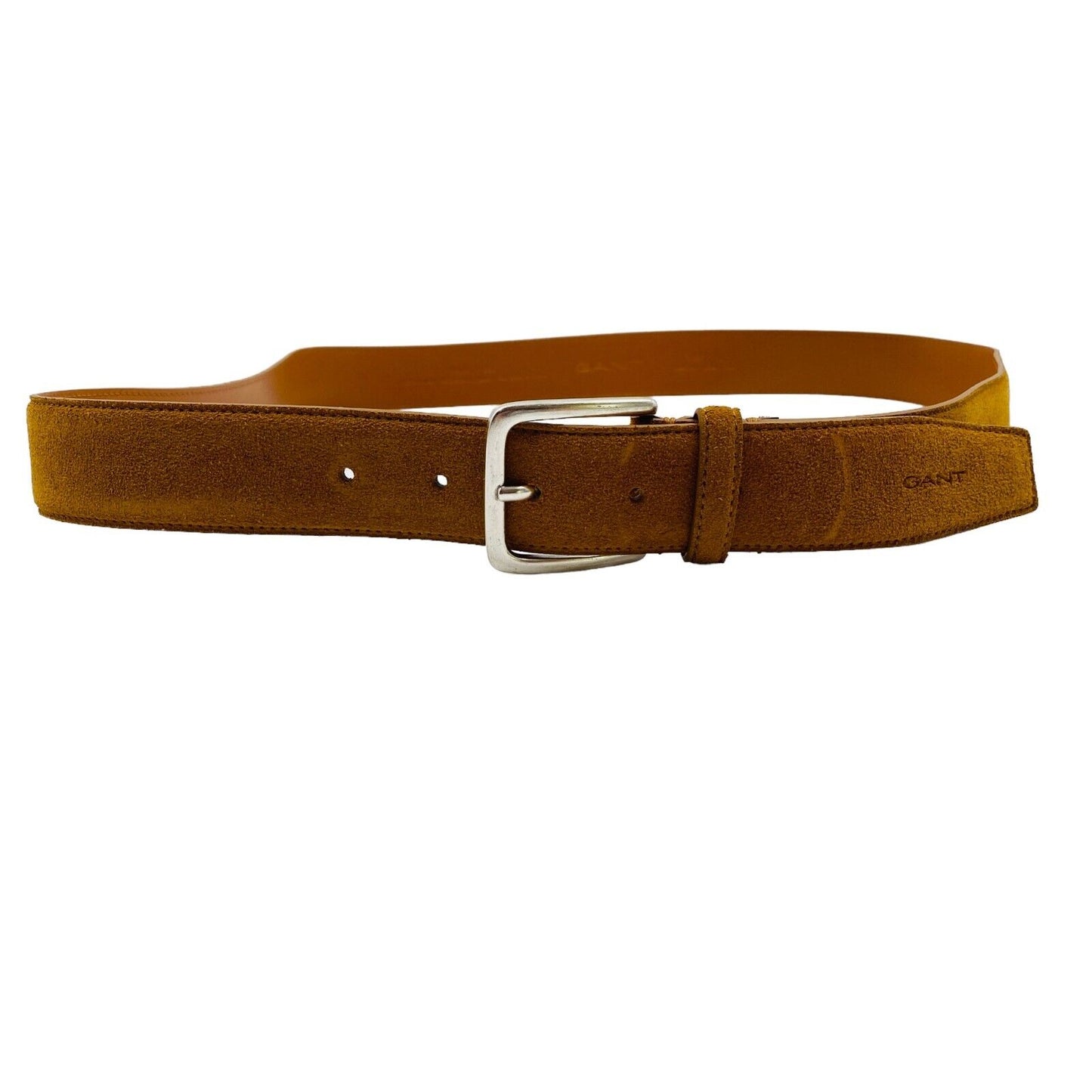 GANT Mens Brown Classic Suede Leather Belt Size 110 cm 43 Inches