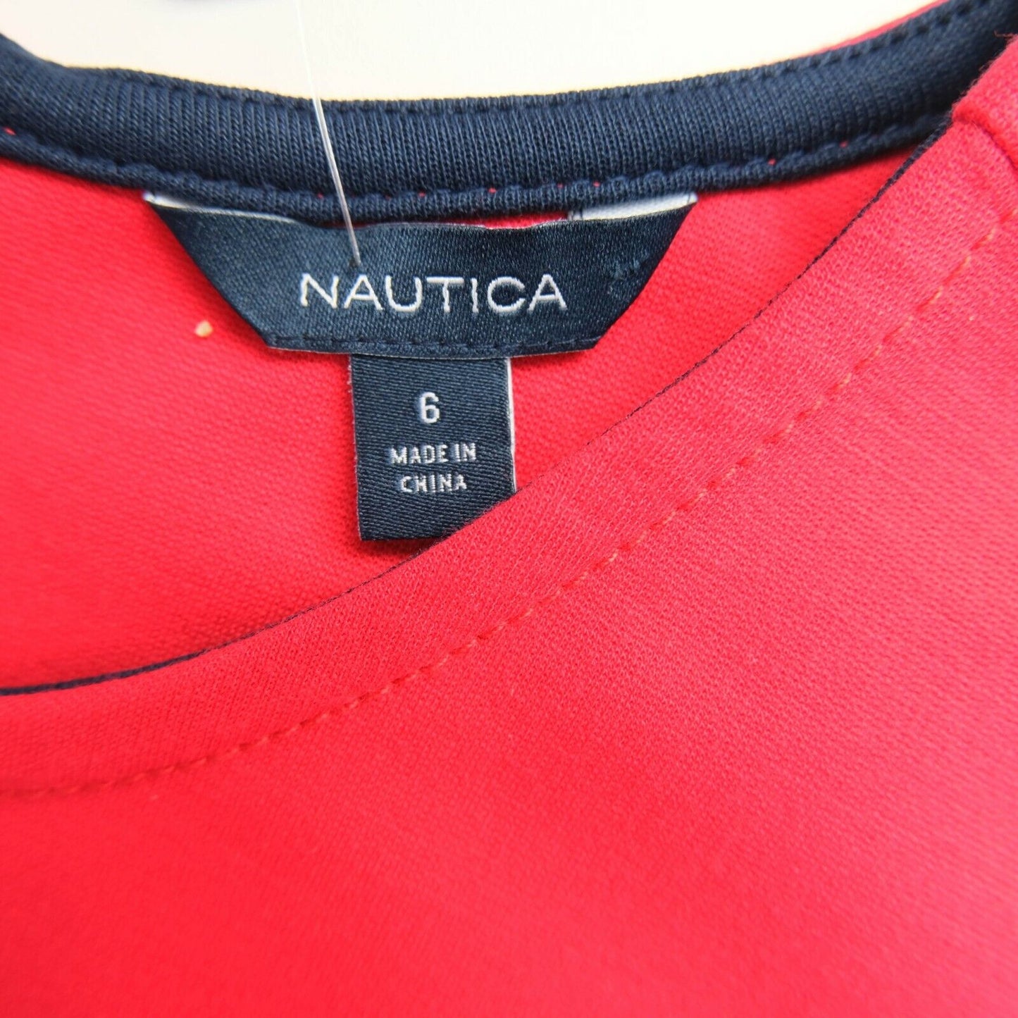 Nautica Red Striped Crew Neck Dress Size 6 / S