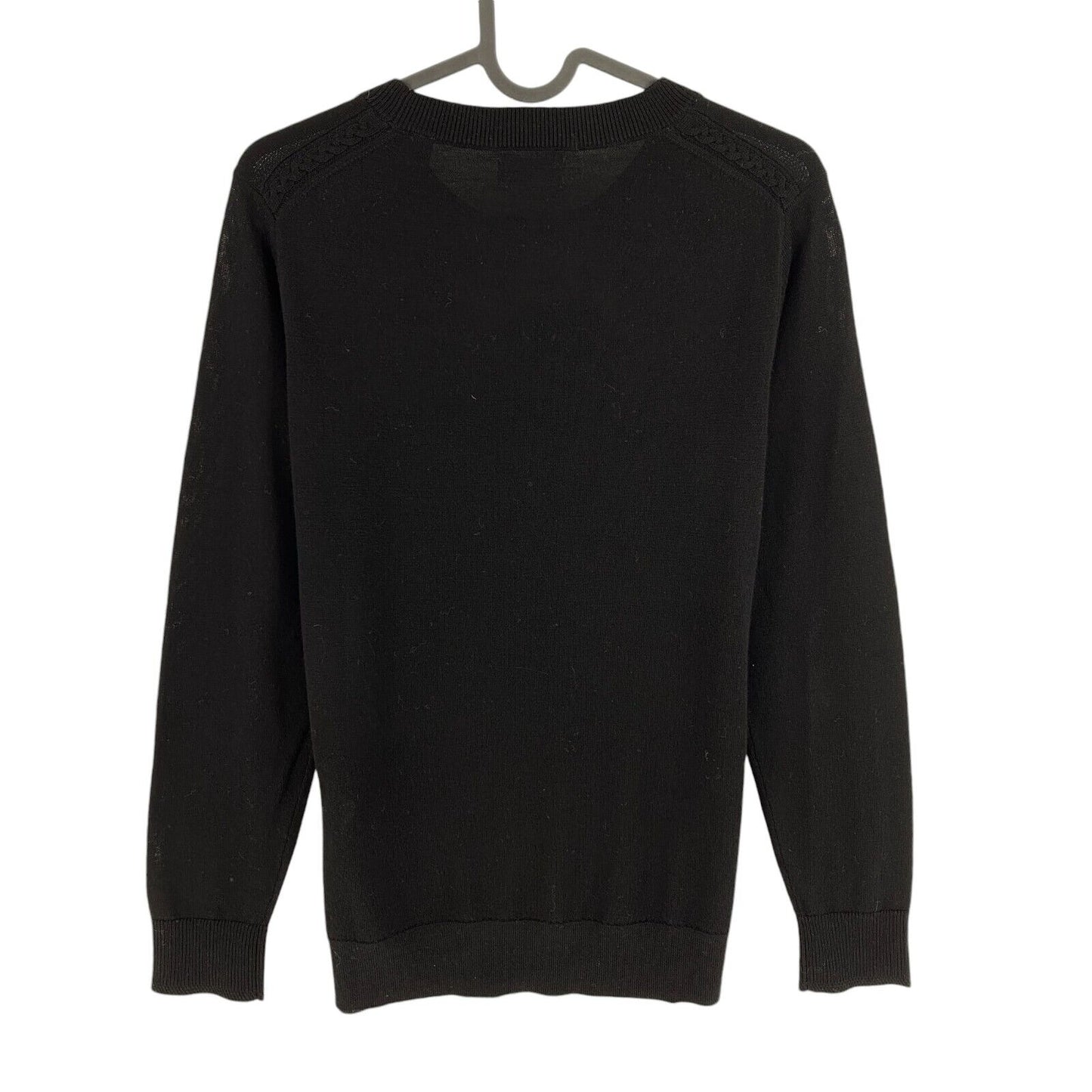 GANT Women Black 100% Wool Crew Neck Sweater Jumper Size S