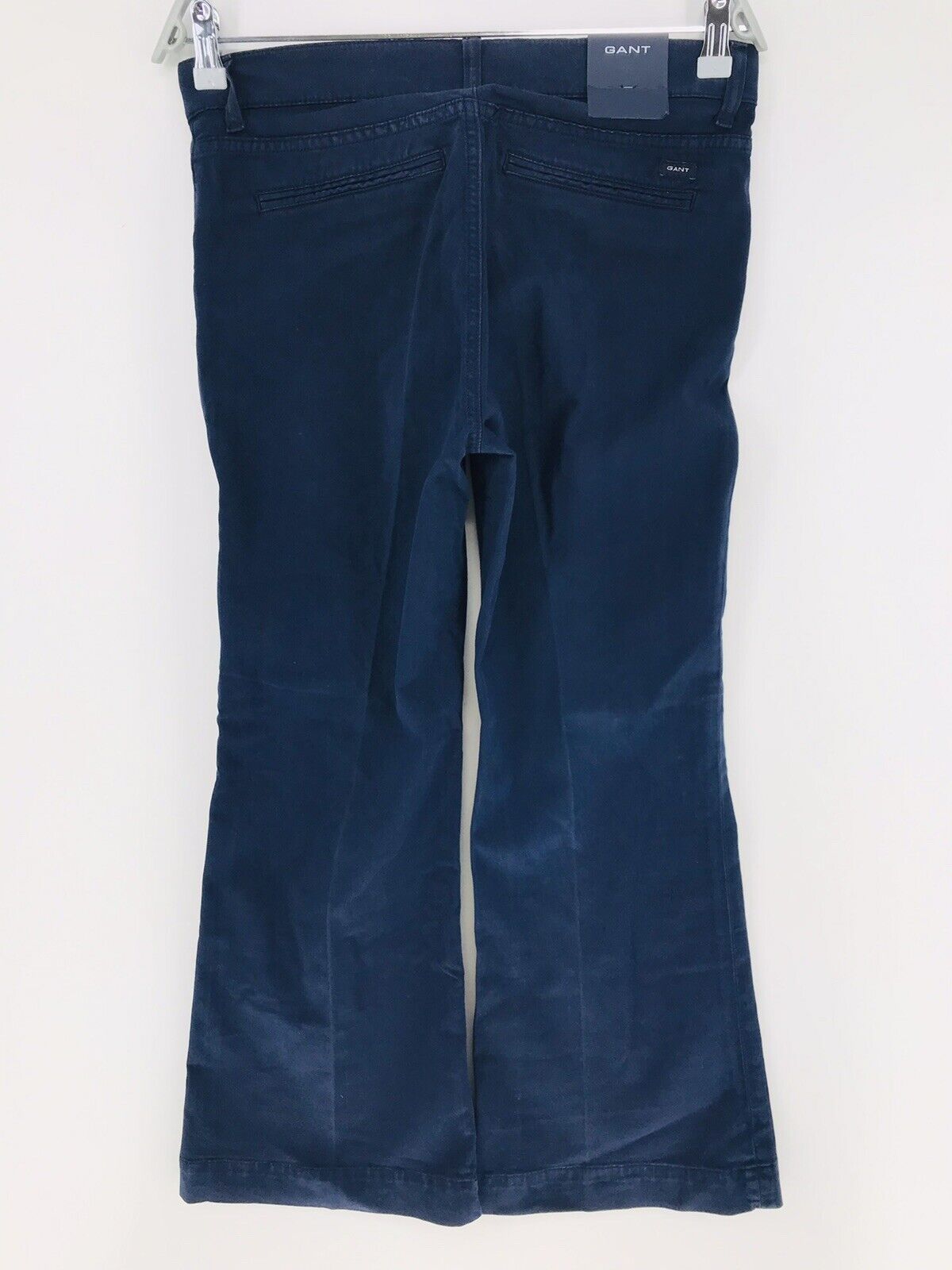 €149 GANT Damen Dunkelblau Stretch Loose Bootcut Fit Chino Hose W28 L28