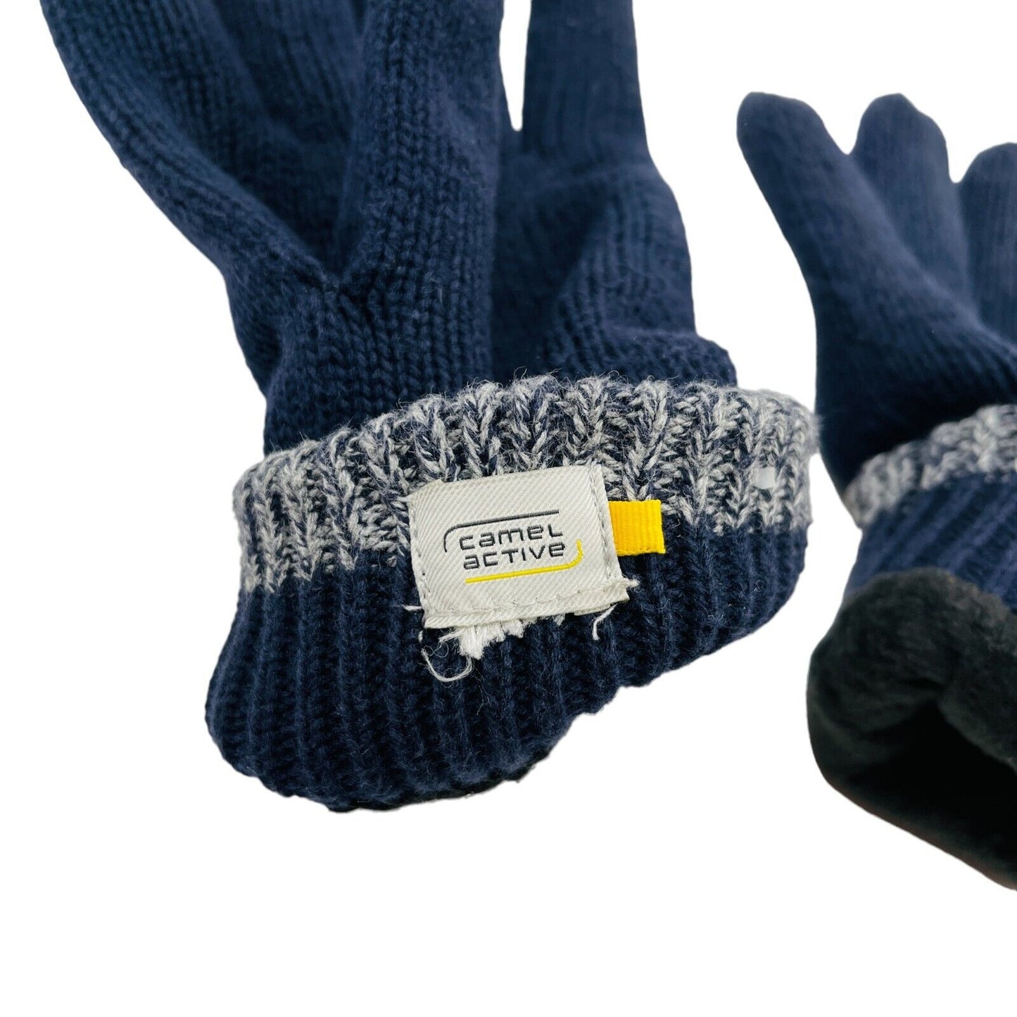 Camel Active Navy Blue Warm Insulated Knit Gloves and Hat Set Size M