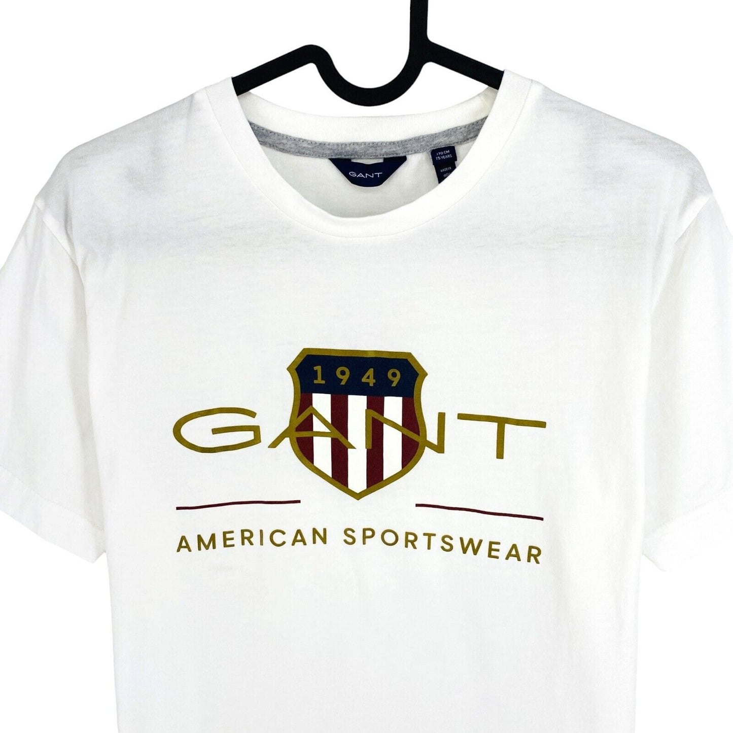 GANT Boys White Archive Shield Crew Neck SS T Shirt Size 15 Years 170 cm