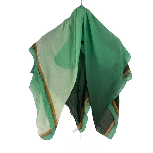 CAMEL ACTIVE Green Logo Cotton Blend Scarf Shawl