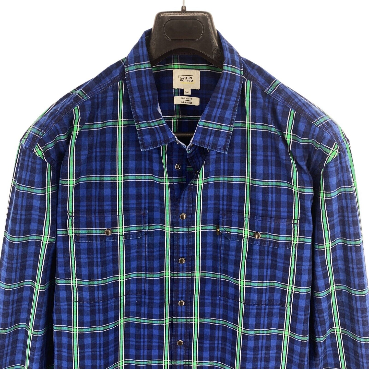 CAMEL ACTIVE Men Navy Blue Plaid Regular Fit Long Sleeves Shirt Size 3XL XXXL