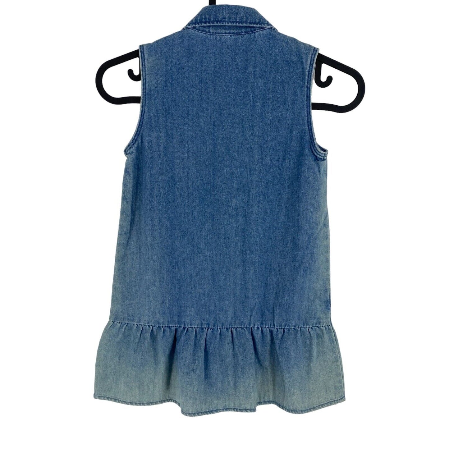 GANT Girls Blue Rope Script Denim Shirt Dress Size 5-6 Years 110-116 cm