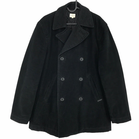 Calvin Klein Jeans Noir 100% Coton Over Pea Jacket Manteau Taille M