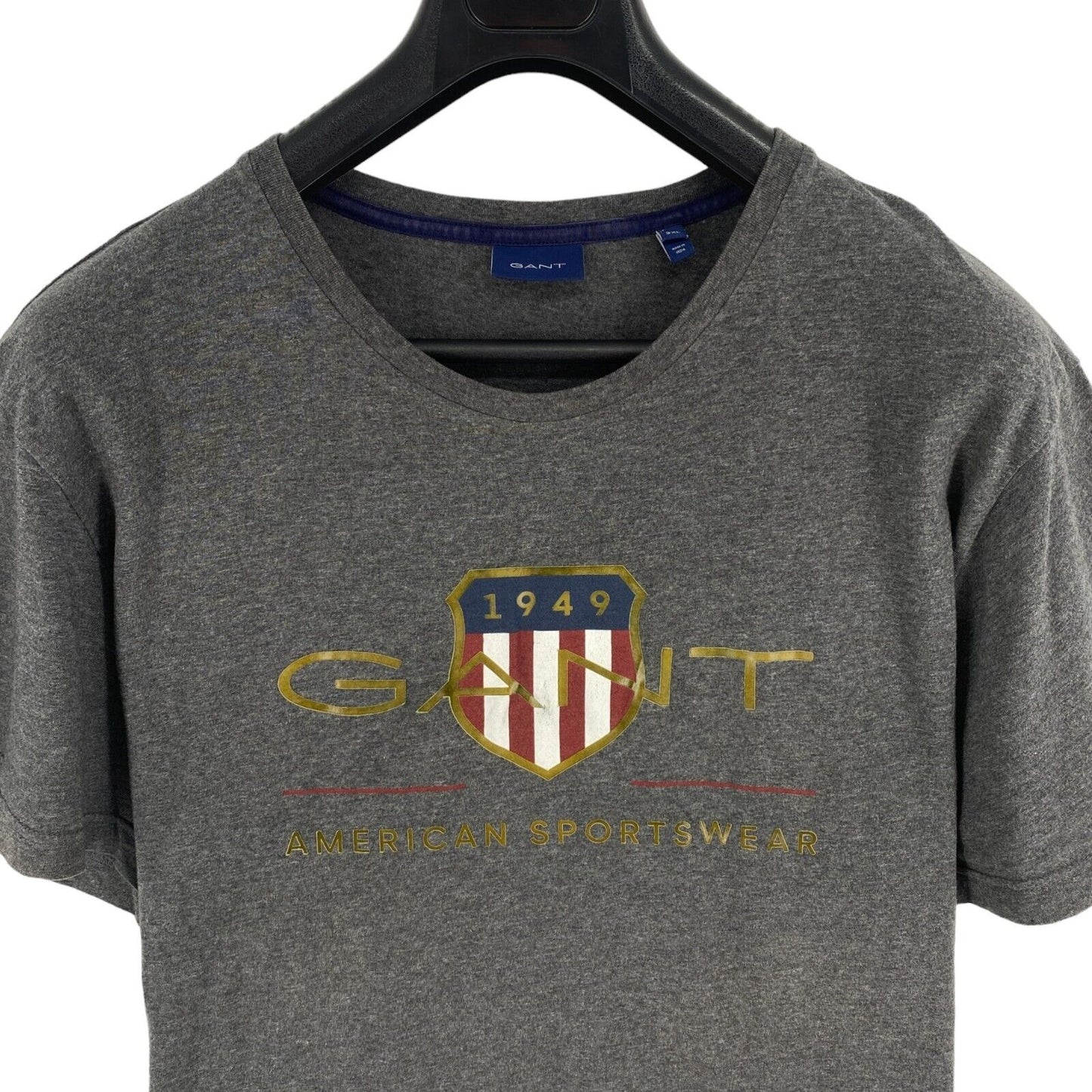 GANT Men Grey Archive Shield Crew Neck Short Sleeves T Shirt Size 3XL XXXL