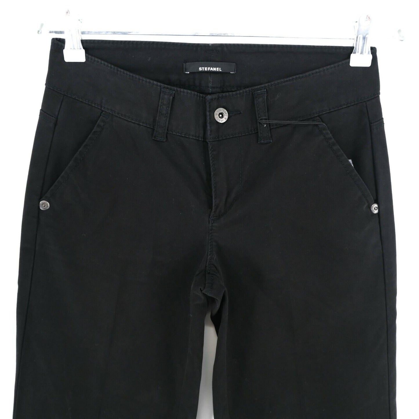 STEFANEL Noir Évasé Jambes Larges Jeans Taille EU 34 UK 4 US 2