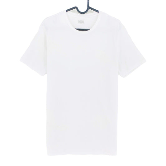 Diesel Blanc Solid Crew Neck T-Shirt Taille L