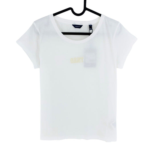 GANT T-shirt à col rond avec logo blanc Taille XS