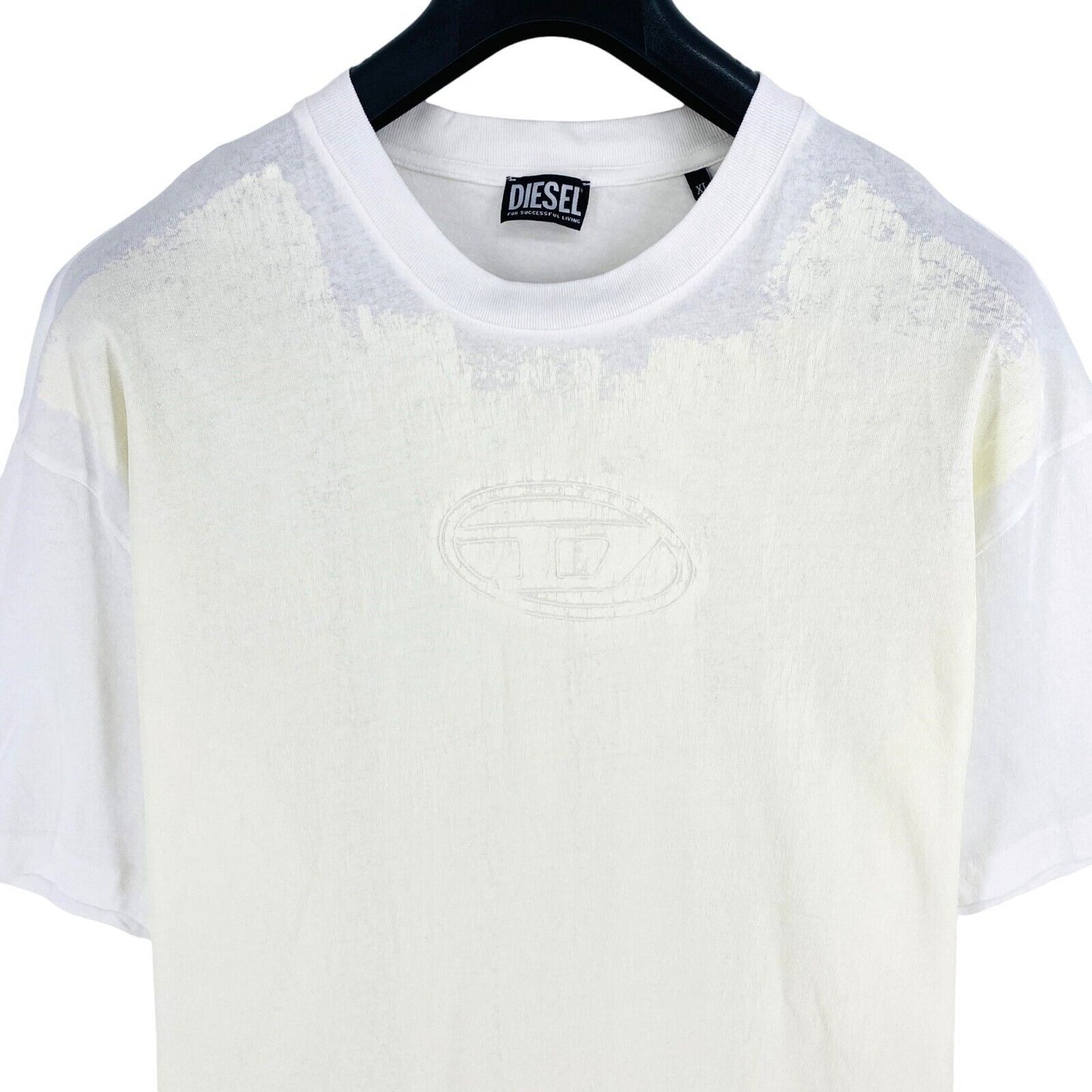 DIESEL Men White T-WASH-E1 Crew Neck Short Sleeves T Shirt Size XL