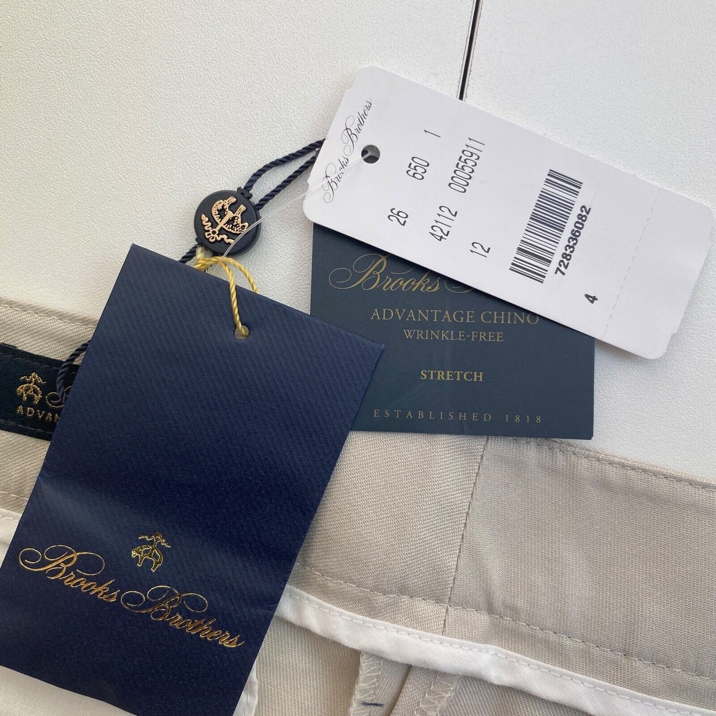 Brooks Brothers Beige Chinohose aus massiver Baumwolle, Größe EU 38 UK 10 US 4