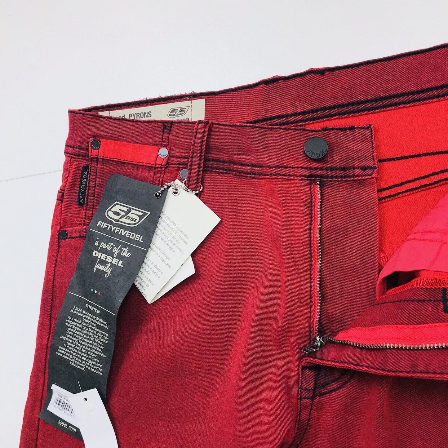 FIFTYFIVEDSL PYRONS Red Ultra Slim Fit Jeans W30