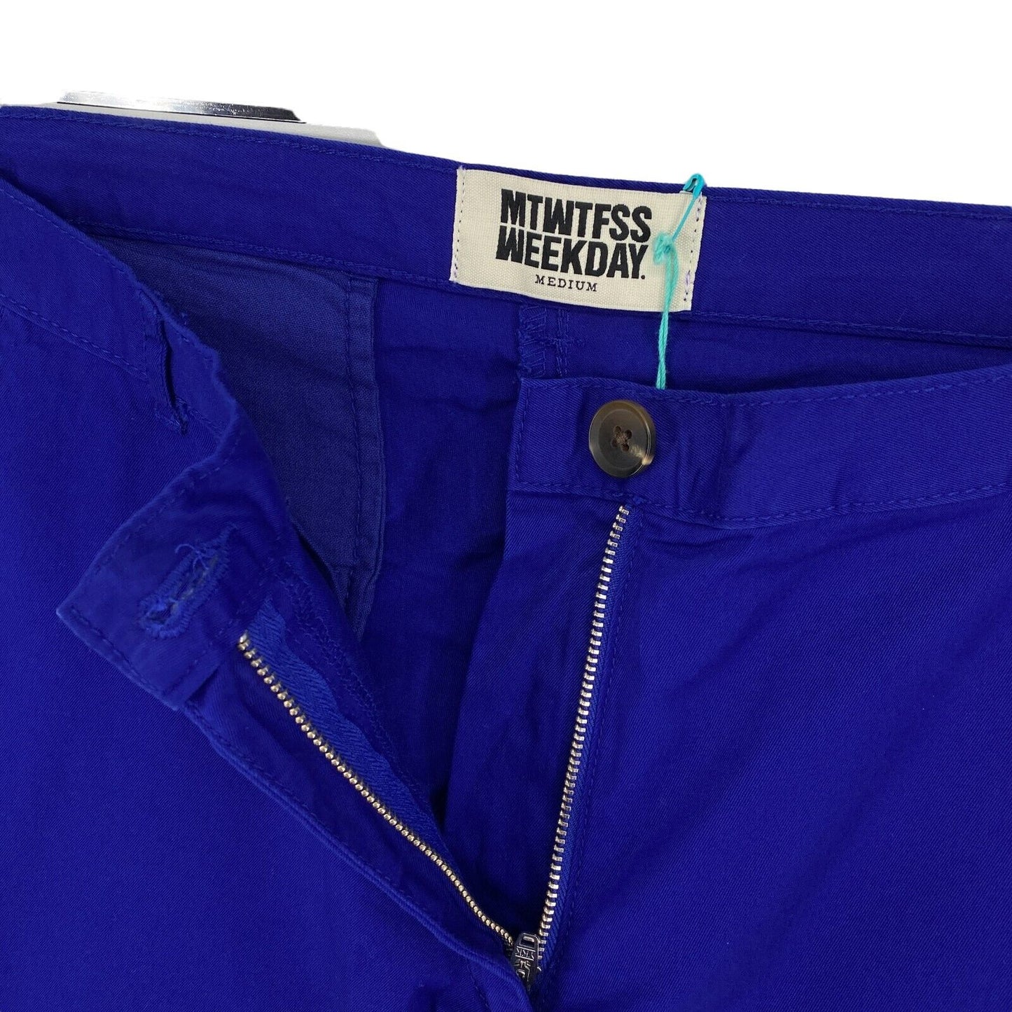 MTWTFSS WEEKDAY Navy Blue 100% Cotton Chino Trousers Pants Size M W34 L30