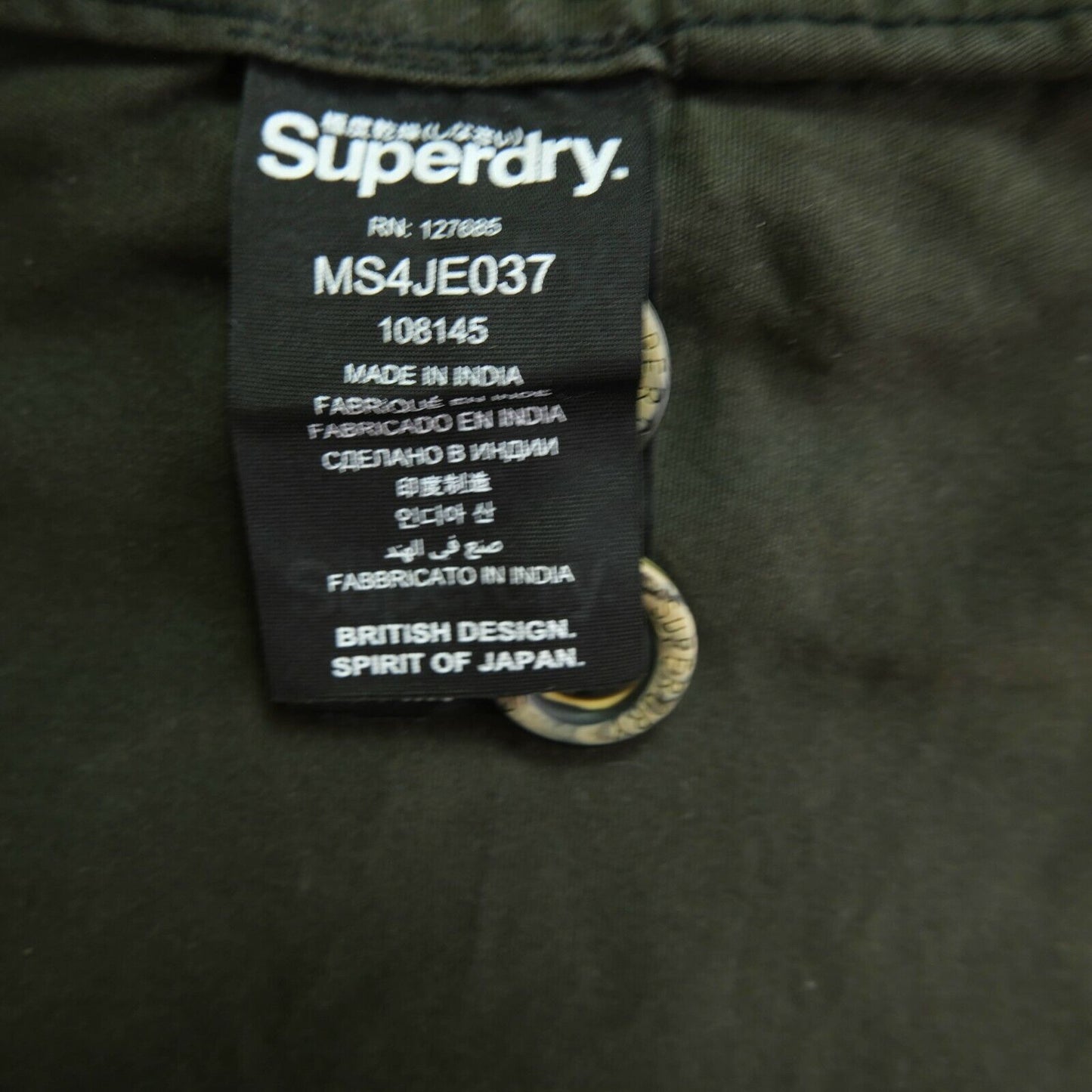 Superdry Japan Dark Brown Double Waxed Coat Jacket Size L