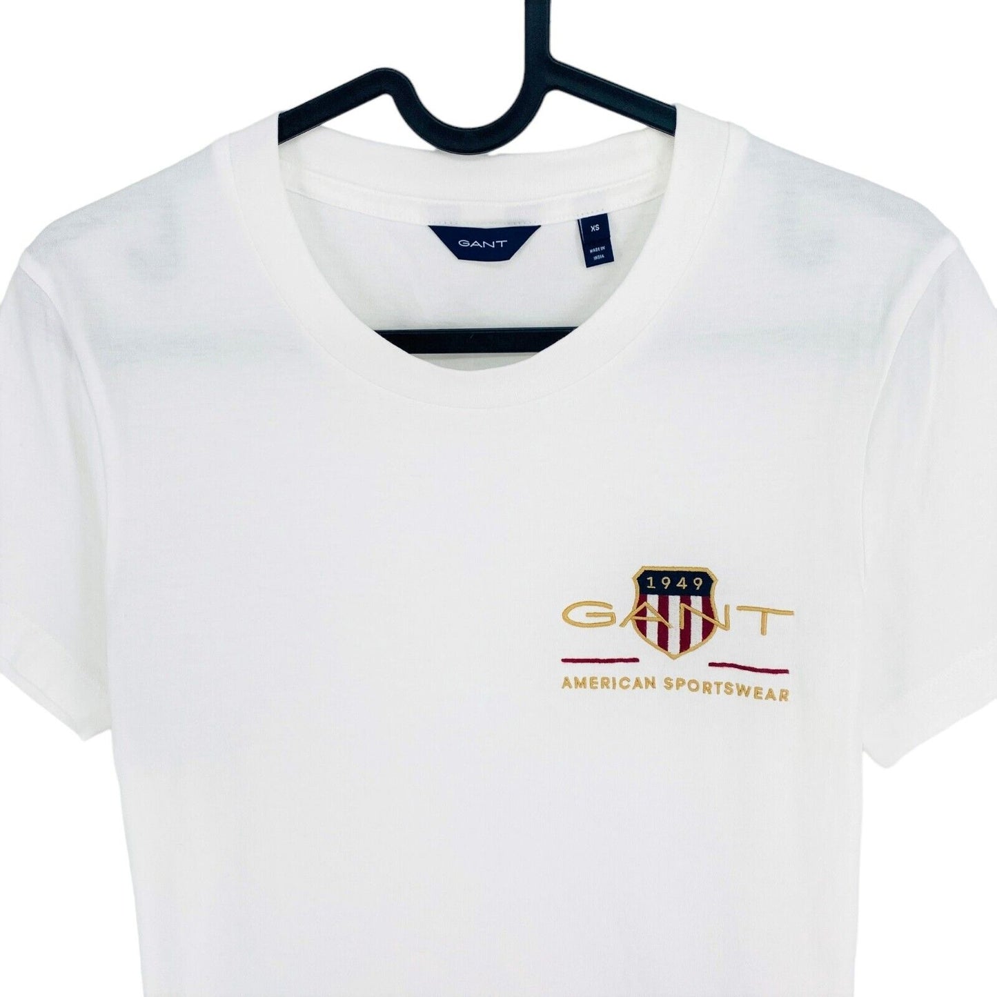 GANT T-shirt à col rond avec logo blanc EMB taille XS