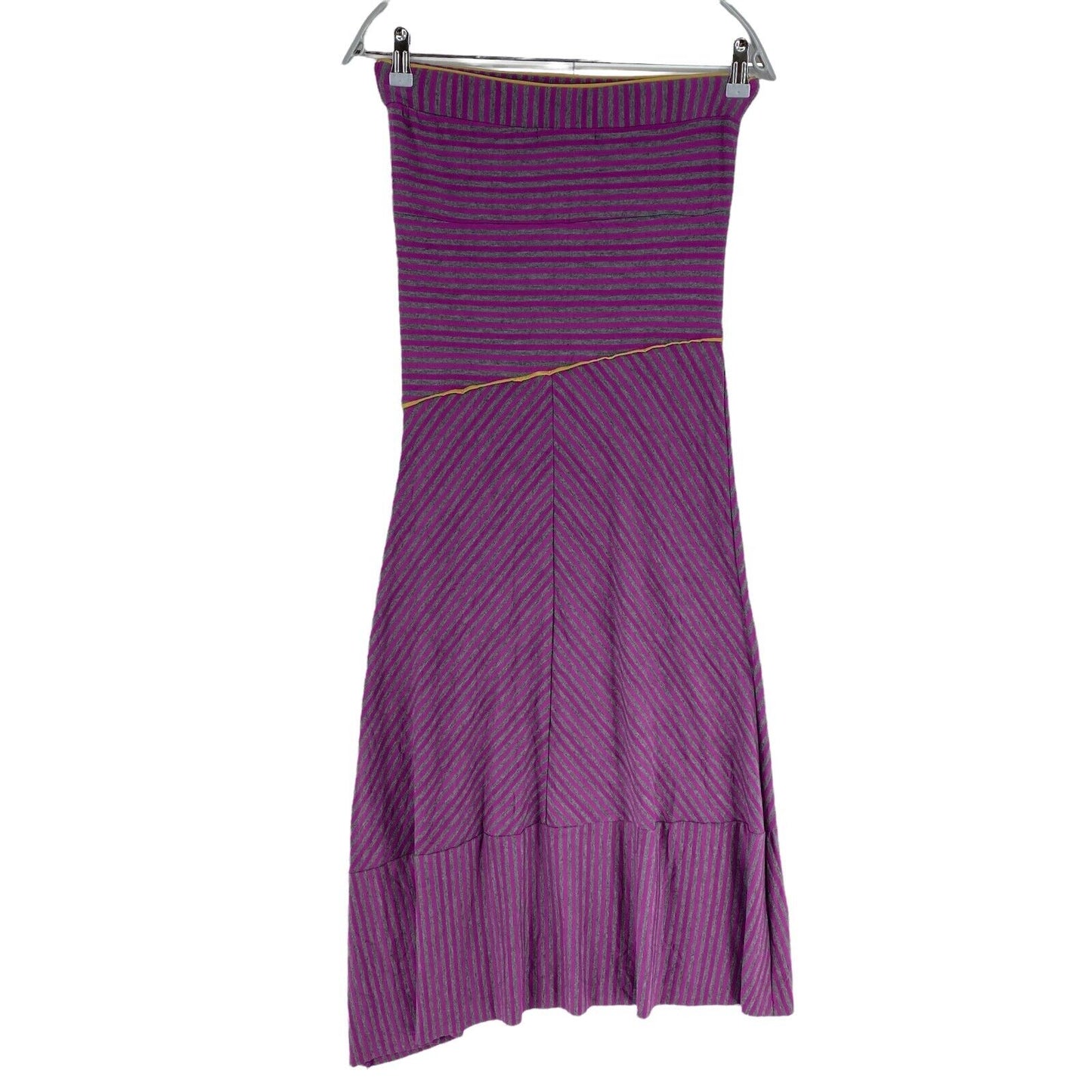 Golddigga Striped Purple Sleeveless Off The Shoulder Shift Dress Size M