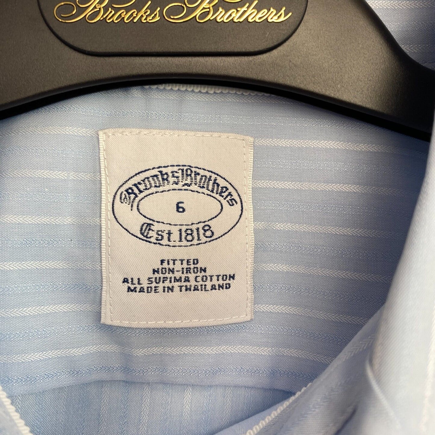 Brooks Brothers Blue Striped Fitted Cotton Shirt Size EU 36/38 UK 10/12 US 6