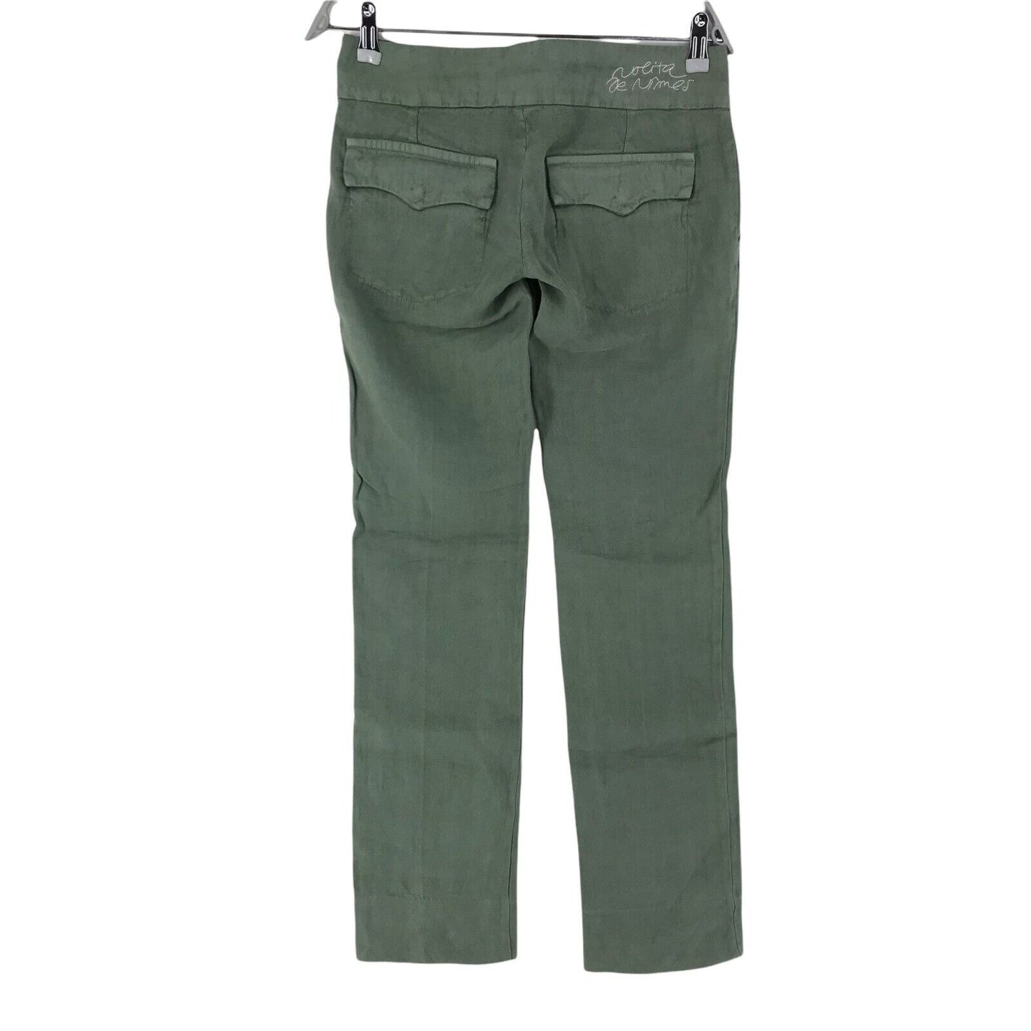 NOLITA De Nimes Women Green Regular Fit Linen Trousers Size 26 / W29