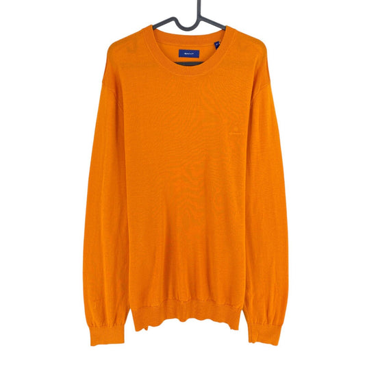 GANT Men Orange Wool Crew Neck Sweater Jumper Size XL