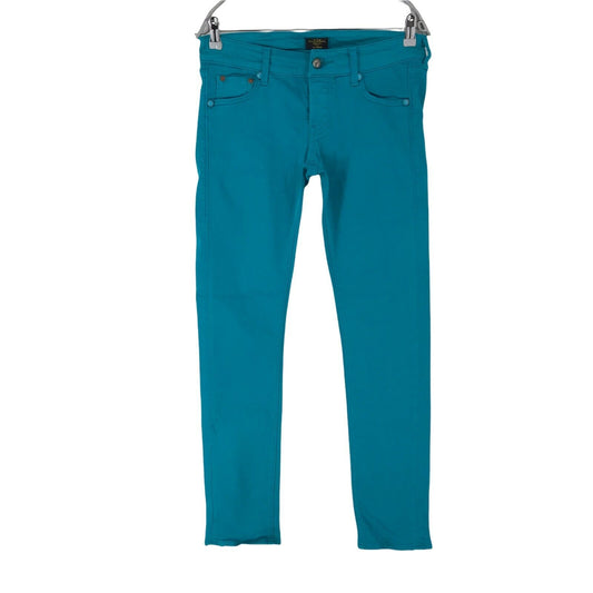 HTC Damen Blau Regular Straight Fit Chino Hose Größe W29 Made in Italy