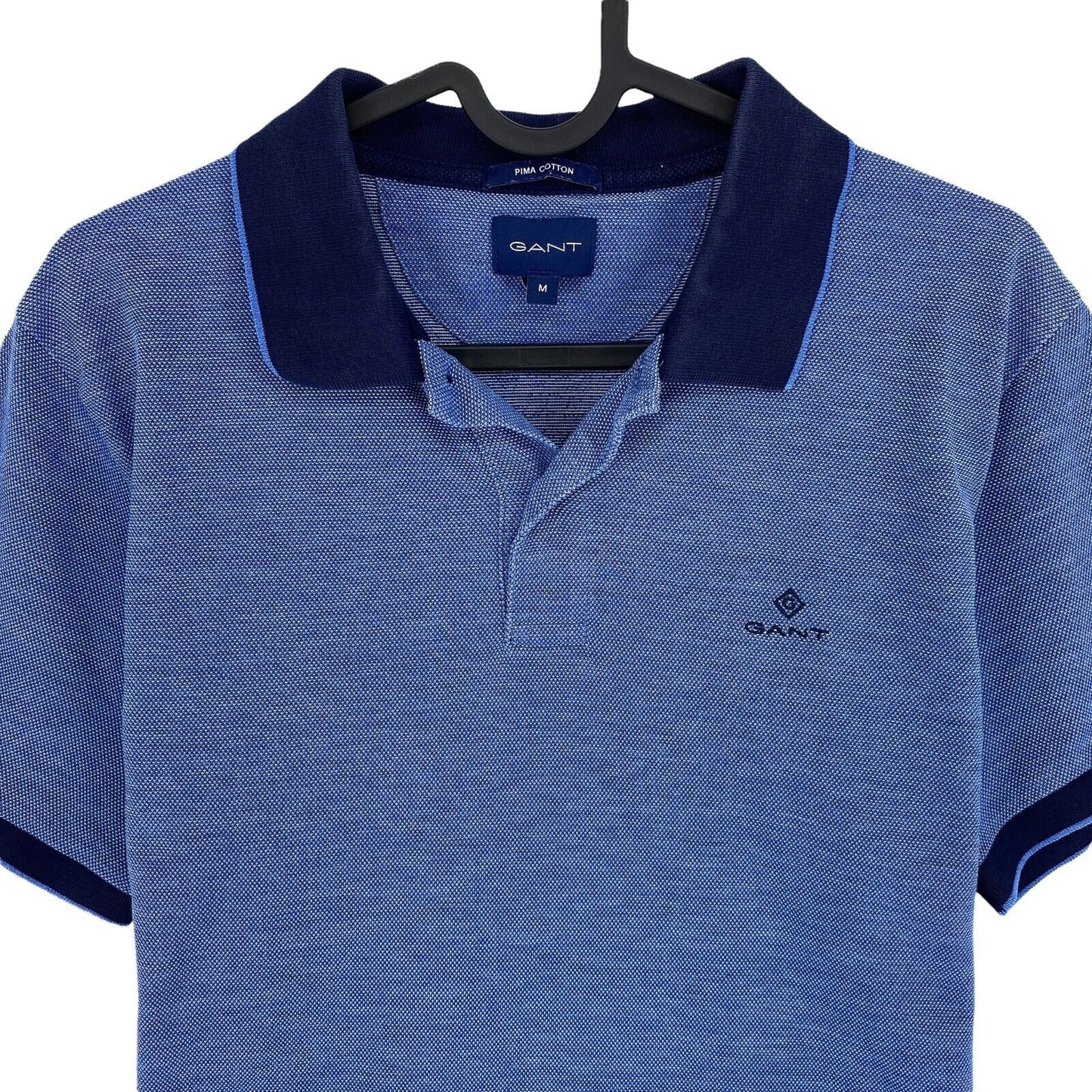 GANT Blue 4-Col Oxford Pique Rugger Polo Shirt Size M