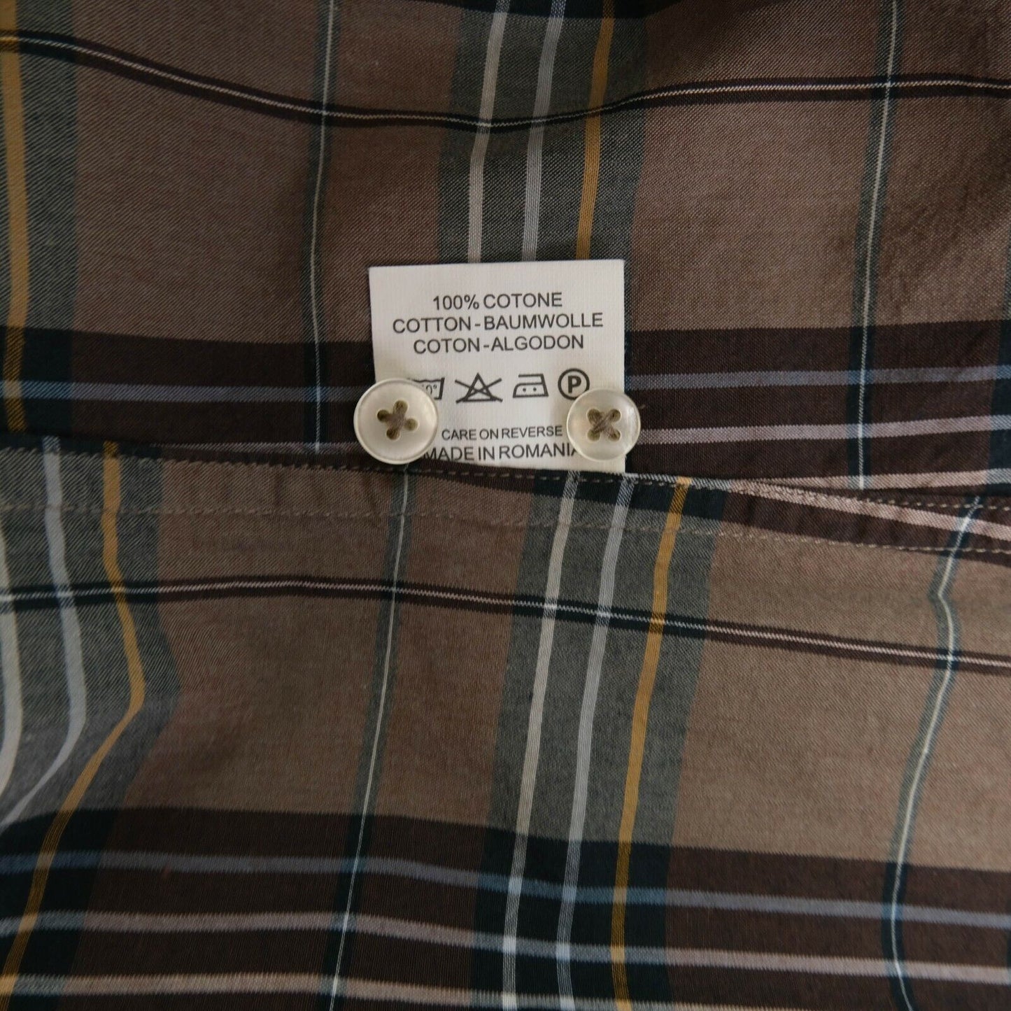 Daniel Cremieux Brown Check New Castle Shirt Size M