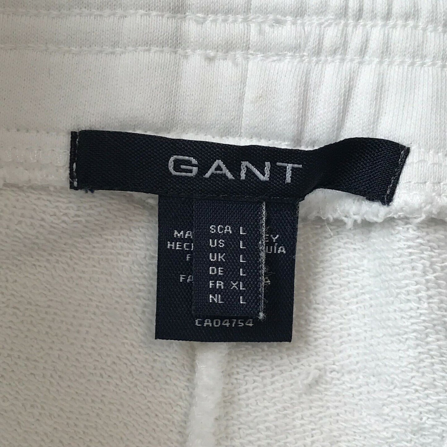 GANT Women White High Waist Regular Fit Sweatpants Trousers Size L W32