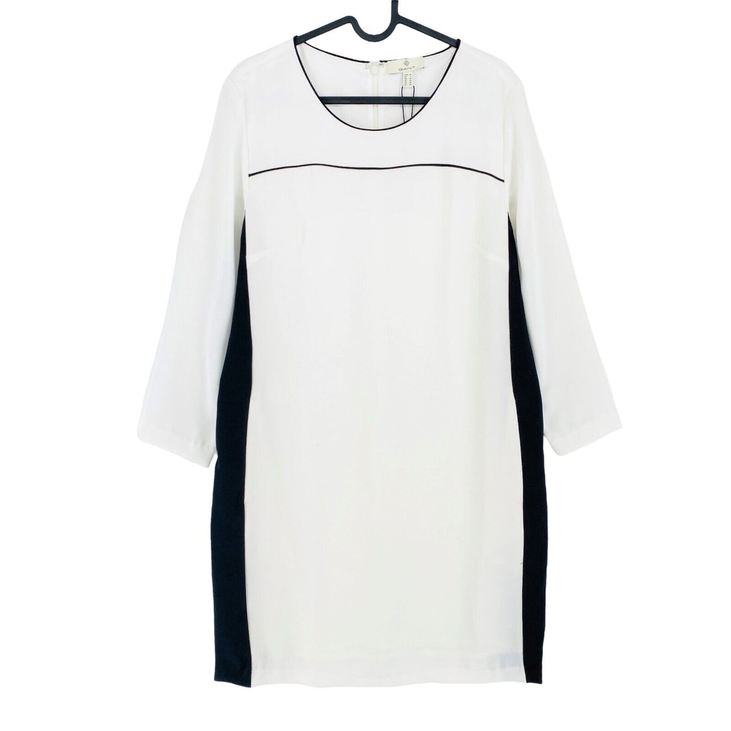 GANT White Crepe With Piping Long Sleeves Dress Size EU 36 UK 10 US 6