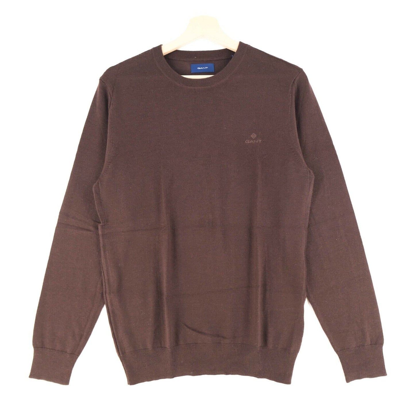 GANT Brown Crew Neck Fine Merino Wool Jumper Sweater Top Size S