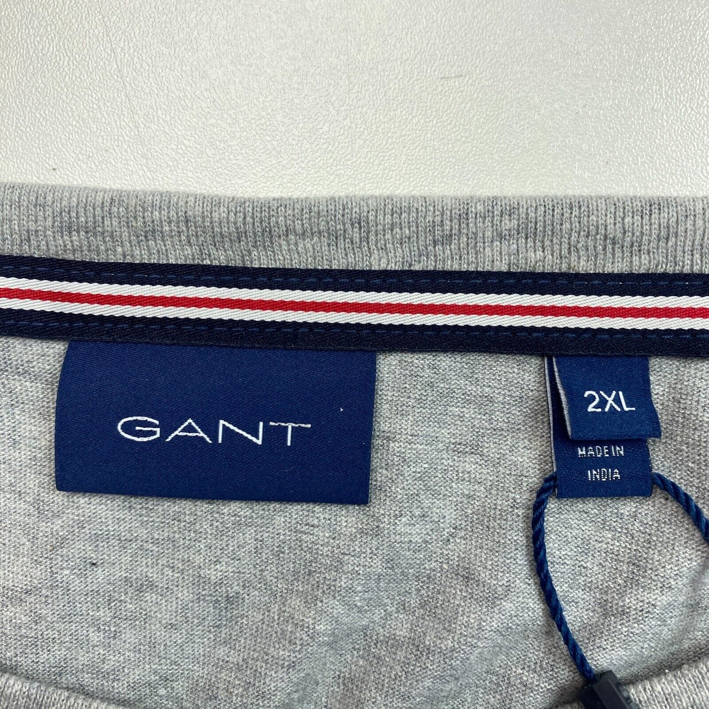 GANT Grey Banner Shield Crew Neck Long Sleeves T Shirt Size 2XL XXL