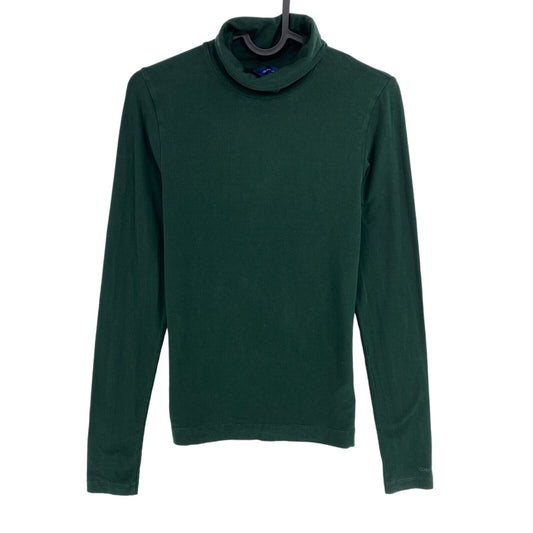 GANT T-shirt à manches longues et col roulé en jersey vert foncé taille XS