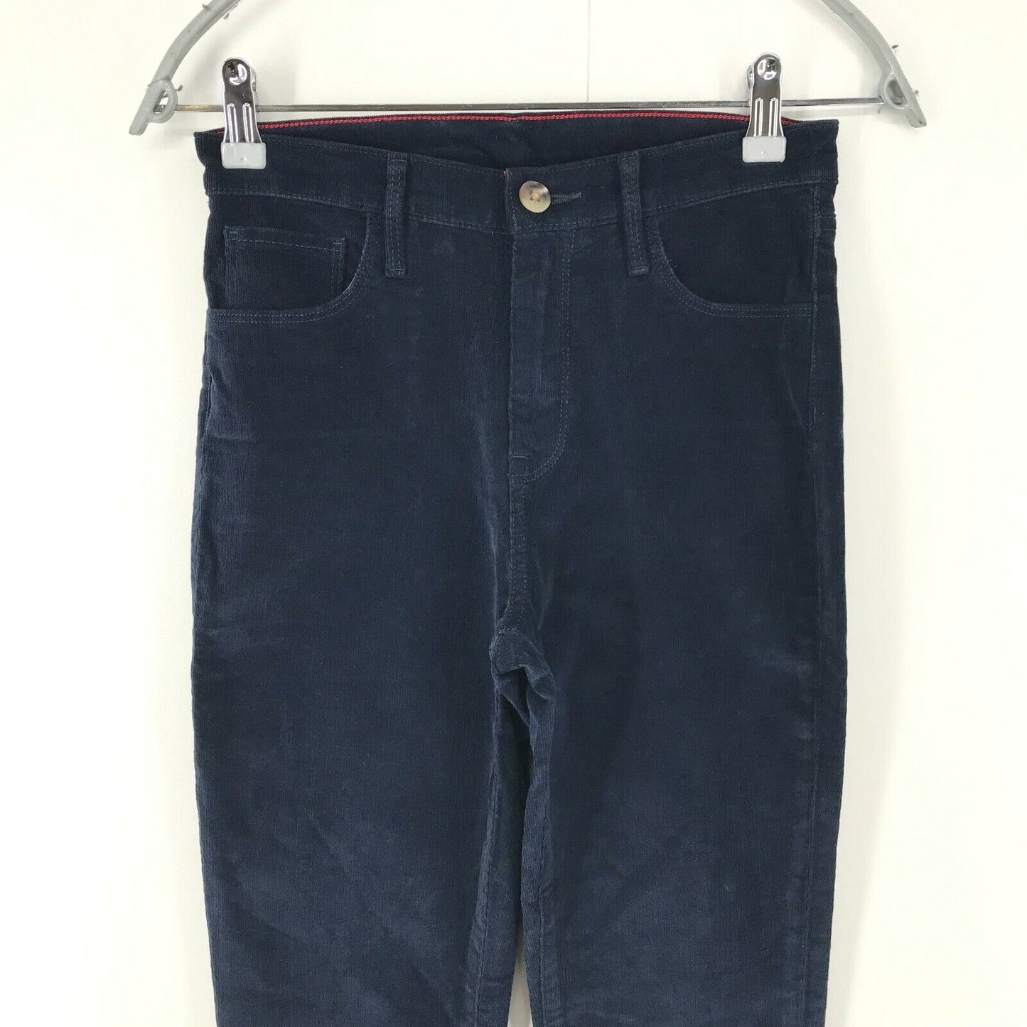 Tommy Hilfiger Women Dark Blue Skinny Fit Corduroy Trousers Size W25