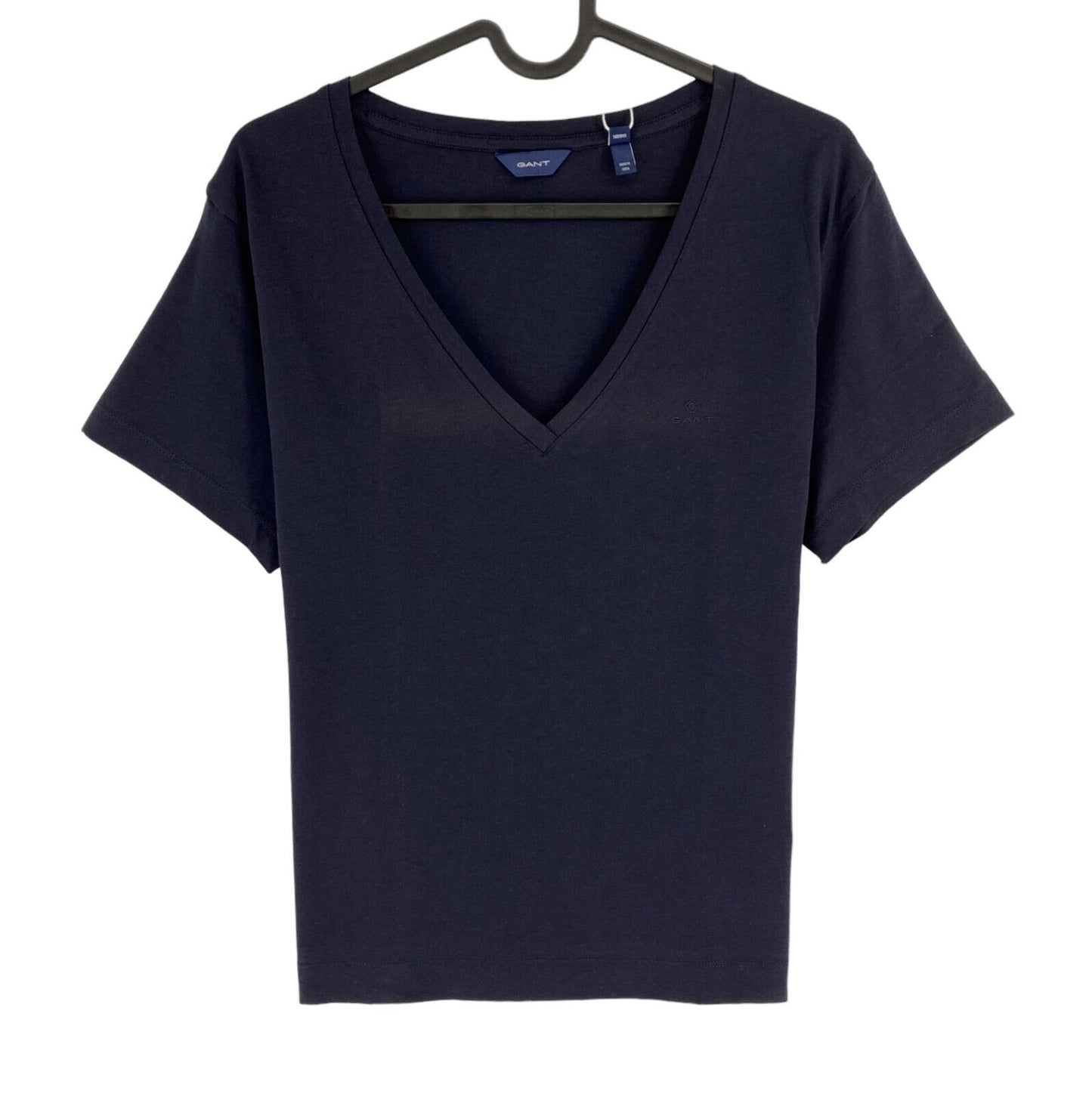 GANT Women Navy Blue Original V Neck Short Sleeves T Shirt Size L