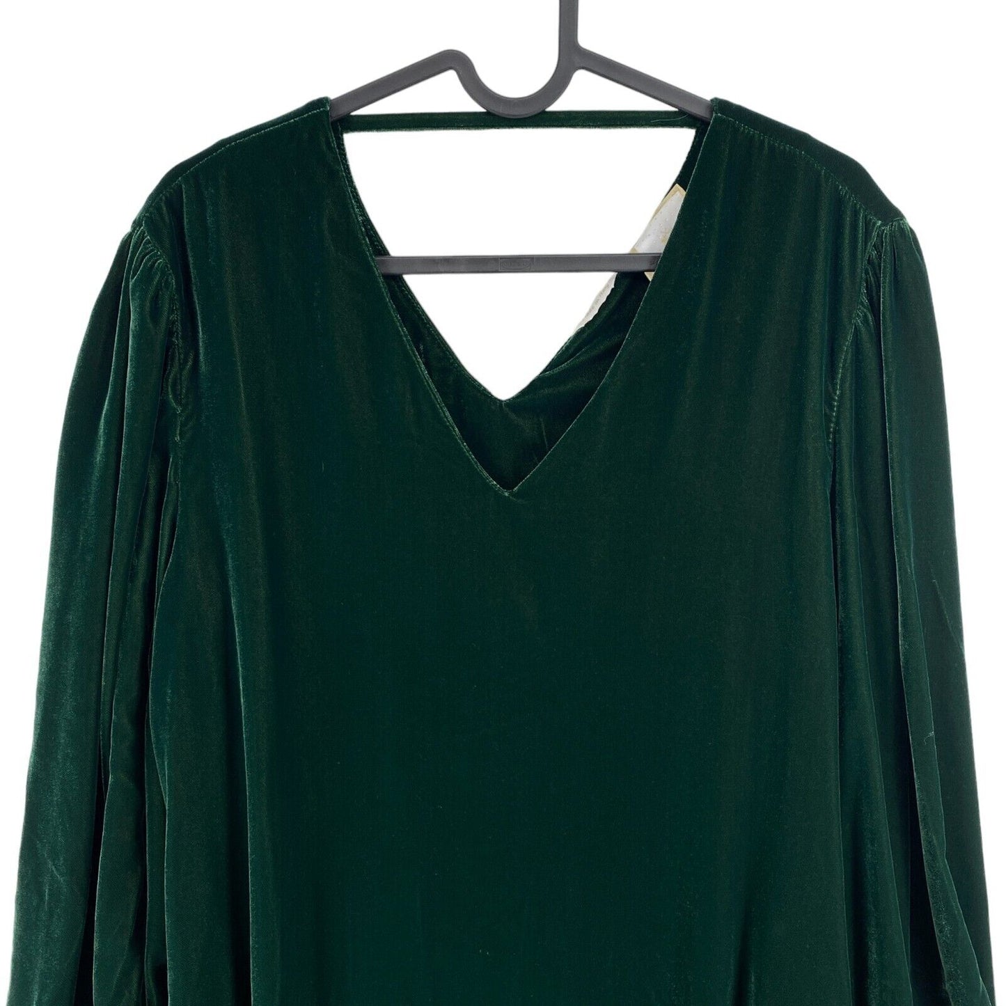 LA MARTINA Women Dark Green Long Sleeves Light Velvet Dress Size 3 / M