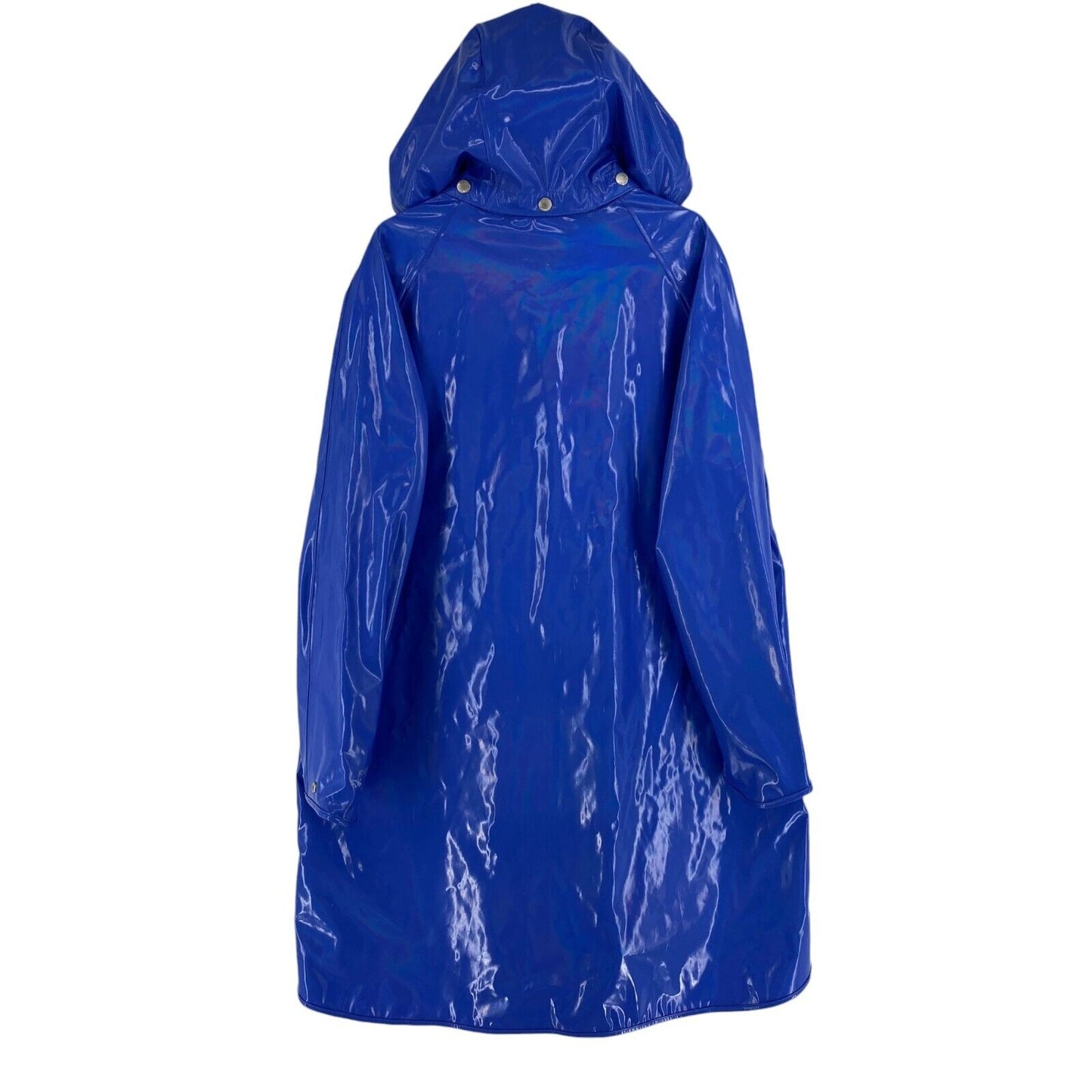 ILSE JACOBSEN Women Dark Blue Hooded Rain Coat Jacket Size EU 40 UK 12 US 10